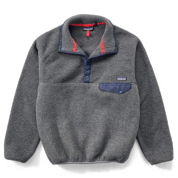 1991 Patagonia Synchilla Snap-T Pullover, Charcoal & Navy (M)