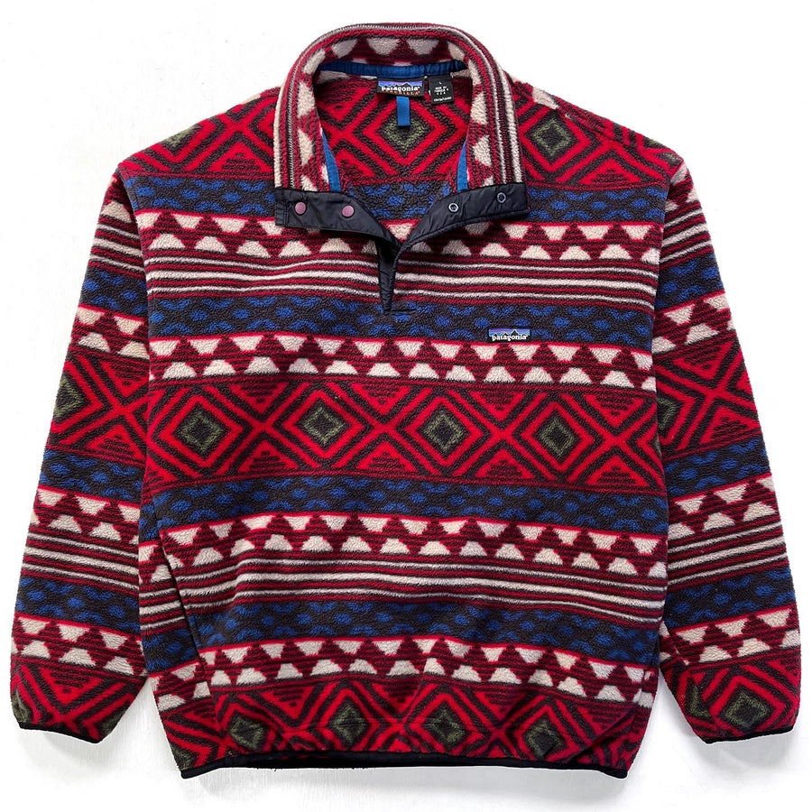 1996 Patagonia Printed Synchilla Snap-T, Saltillo: Burnt Chili (L)