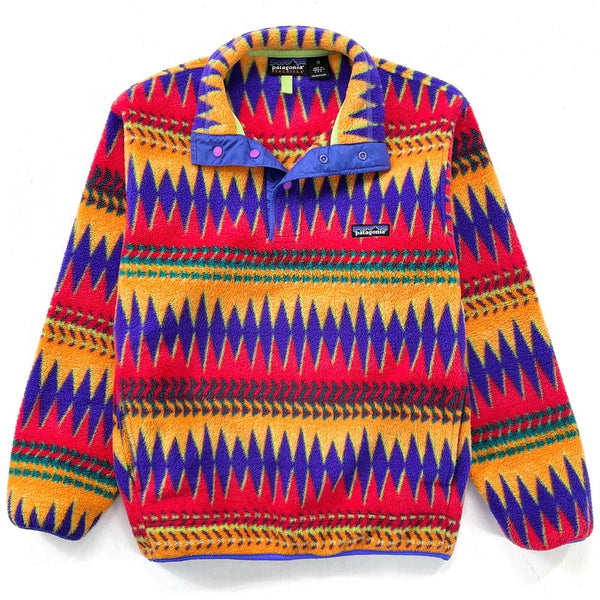 1997 Patagonia Printed Synchilla Snap-T, Minnehaha: Flame (XS)