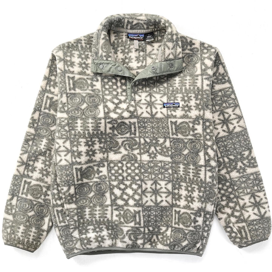 1997 Patagonia Printed Synchilla Snap-T, Ghana Gourds: Alabaster (S)