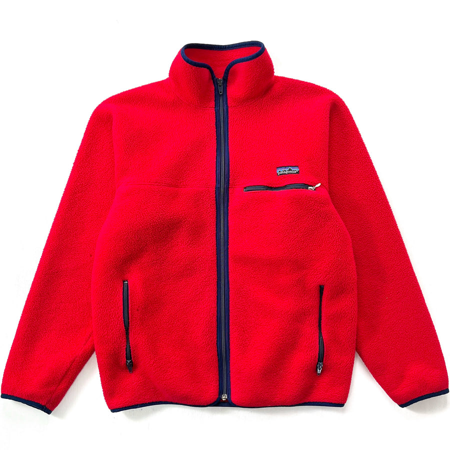 1986 Patagonia Made In The U.S.A. Synchilla Cardigan, Red & Navy (S)