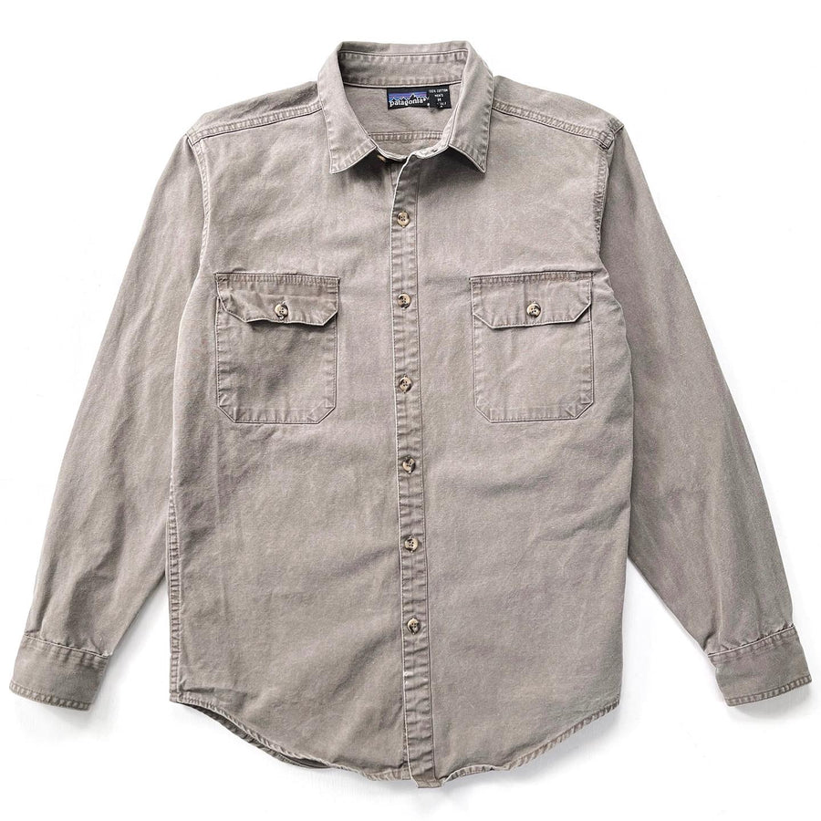 1989 Patagonia Garment Dyed Cotton Canvas Shirt, Taupe (M)