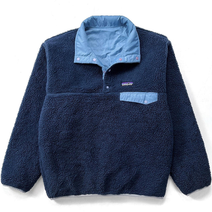 2007 Patagonia Reversible Deep Pile Snap-T Pullover, Chalk Blue (M/L)