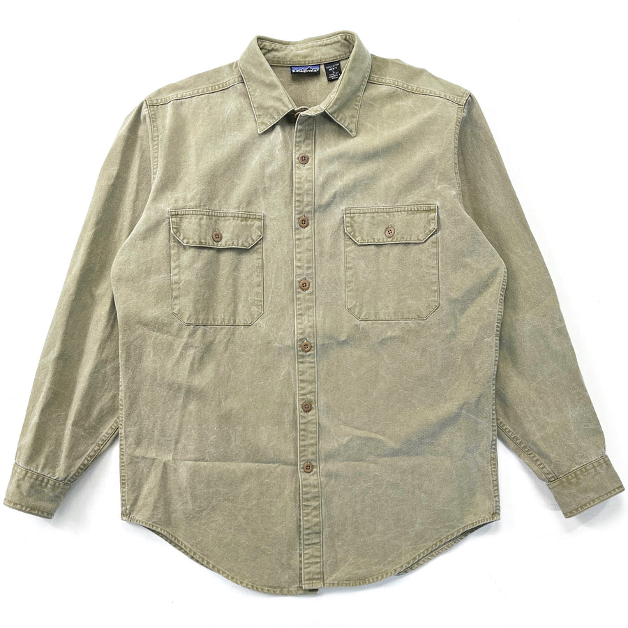 1989 Patagonia Garment Dyed Cotton Canvas Shirt, Sage (L/XL)
