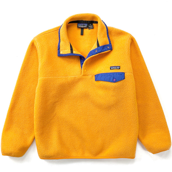 1999 Patagonia Synchilla Snap-T Pullover, Mango & Blue Ribbon (S)