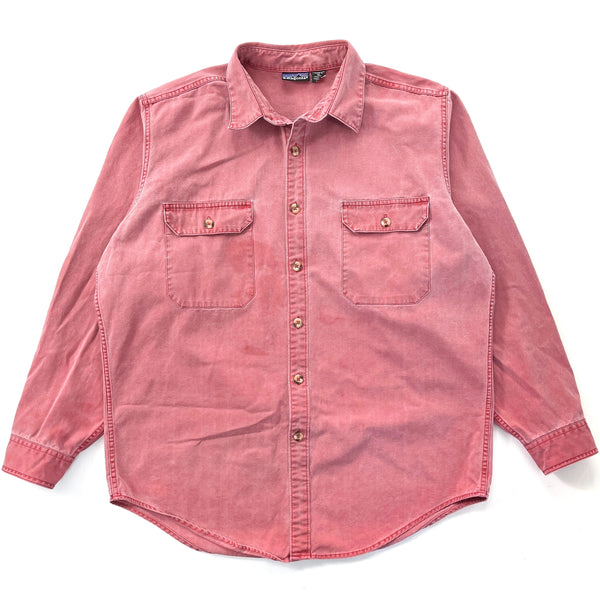 1990 Patagonia Original Garment Dyed Cotton Canvas Shirt, Weathered Red (XL)