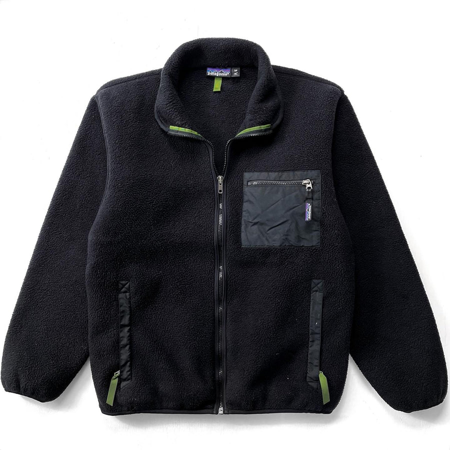 1991 Patagonia Made In The U.S.A. Synchilla Fleece Jacket, Black (M)