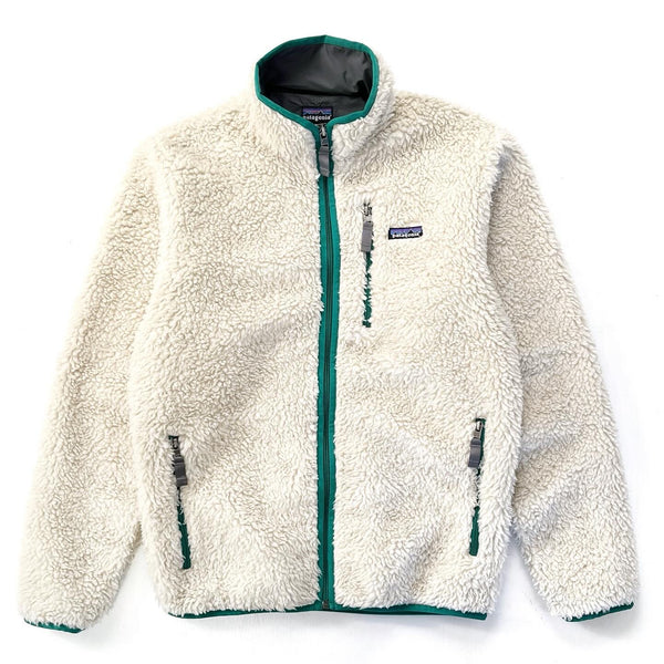 2012 Patagonia Classic Retro-X Deep Pile Fleece Jacket, Natural / Green (M)