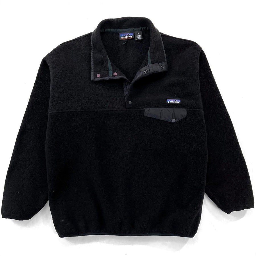 1997 Patagonia Synchilla Snap-T Pullover, Black & Hunter (L)