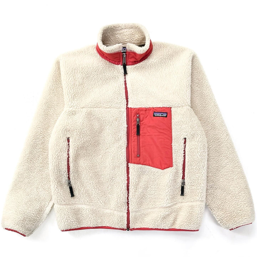 2007 Patagonia Classic Retro-X Fleece Jacket, Natural & Red (M)