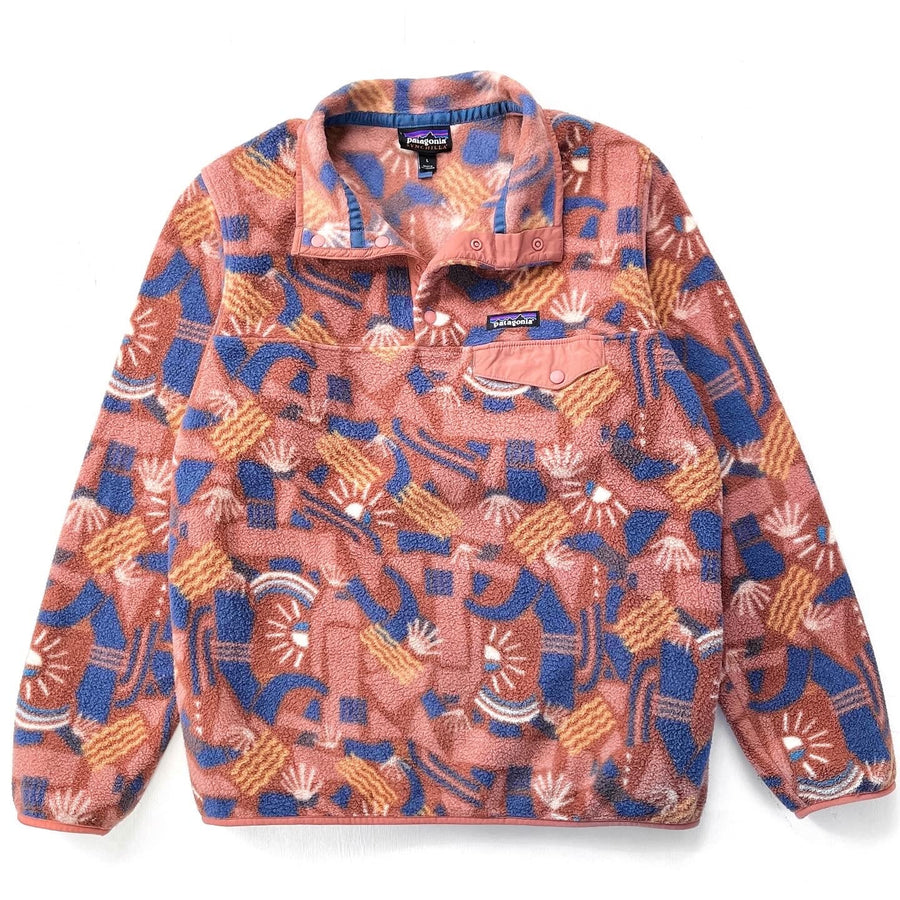 2019 Patagonia Womens Printed Synchilla Snap-T, Canyon Block (L)