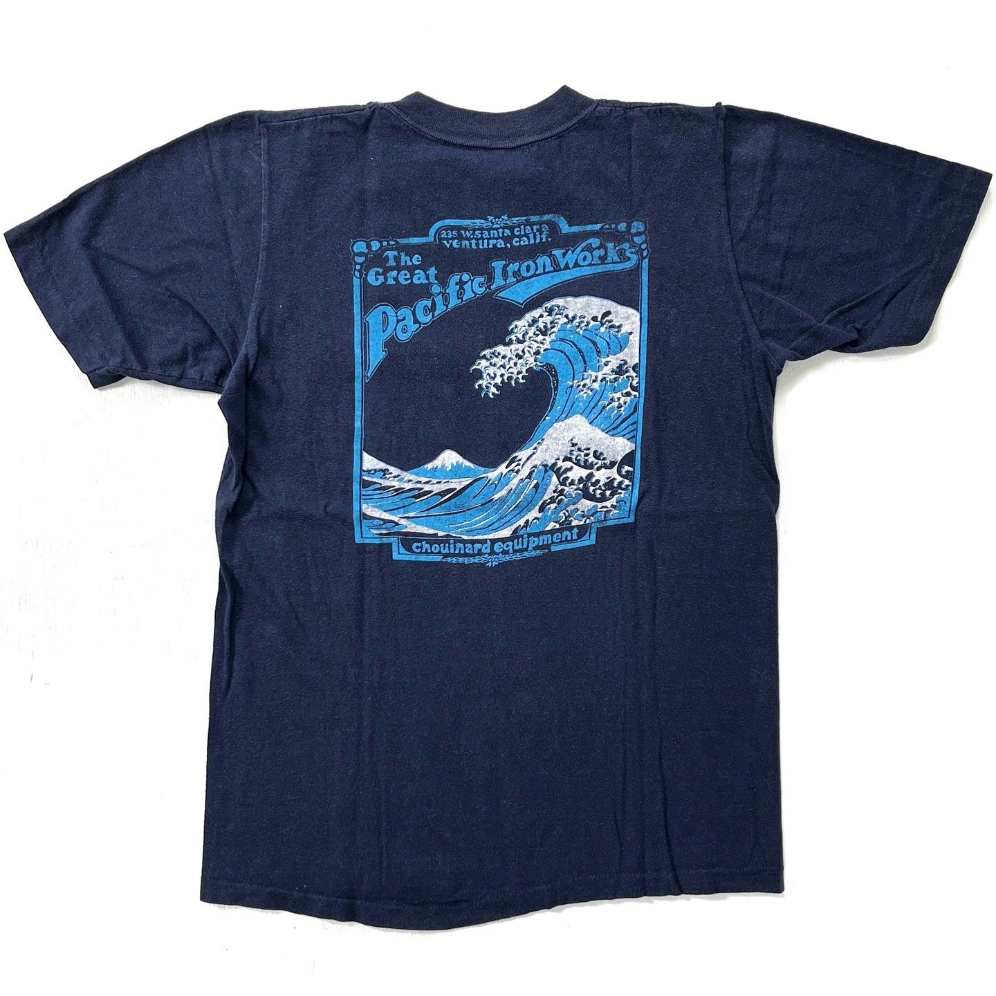 1970s Great Pacific Iron Works First Edition Hokusai Wave T-Shirt, Navy (XS)