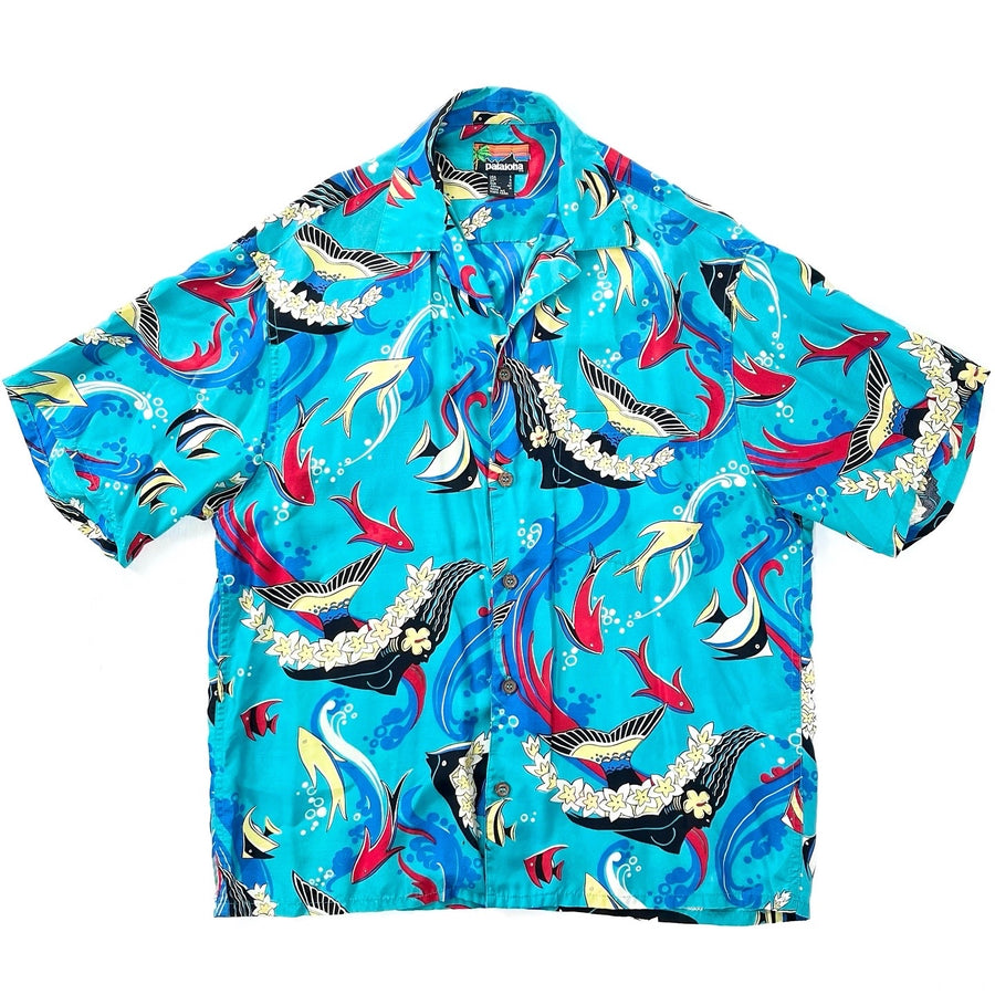 1985 Patagonia First Edition Original Pataloha Shirt, Tropical Fish: Jade (S)