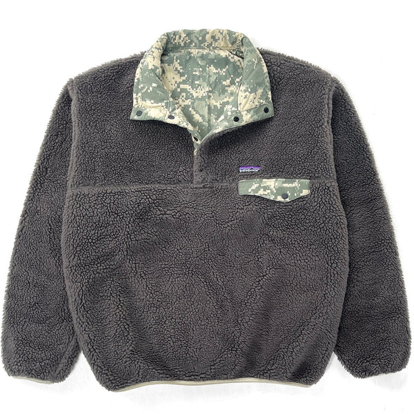 2007 Patagonia MARS Reversible Deep Pile Snap-T, Dark Brown & Digital Camo (L/XL)