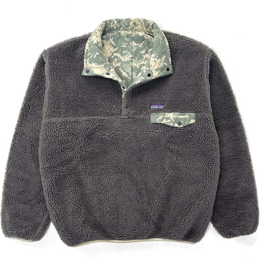 2007 Patagonia MARS Reversible Deep Pile Snap-T, Dark Brown & Digital Camo (L/XL)