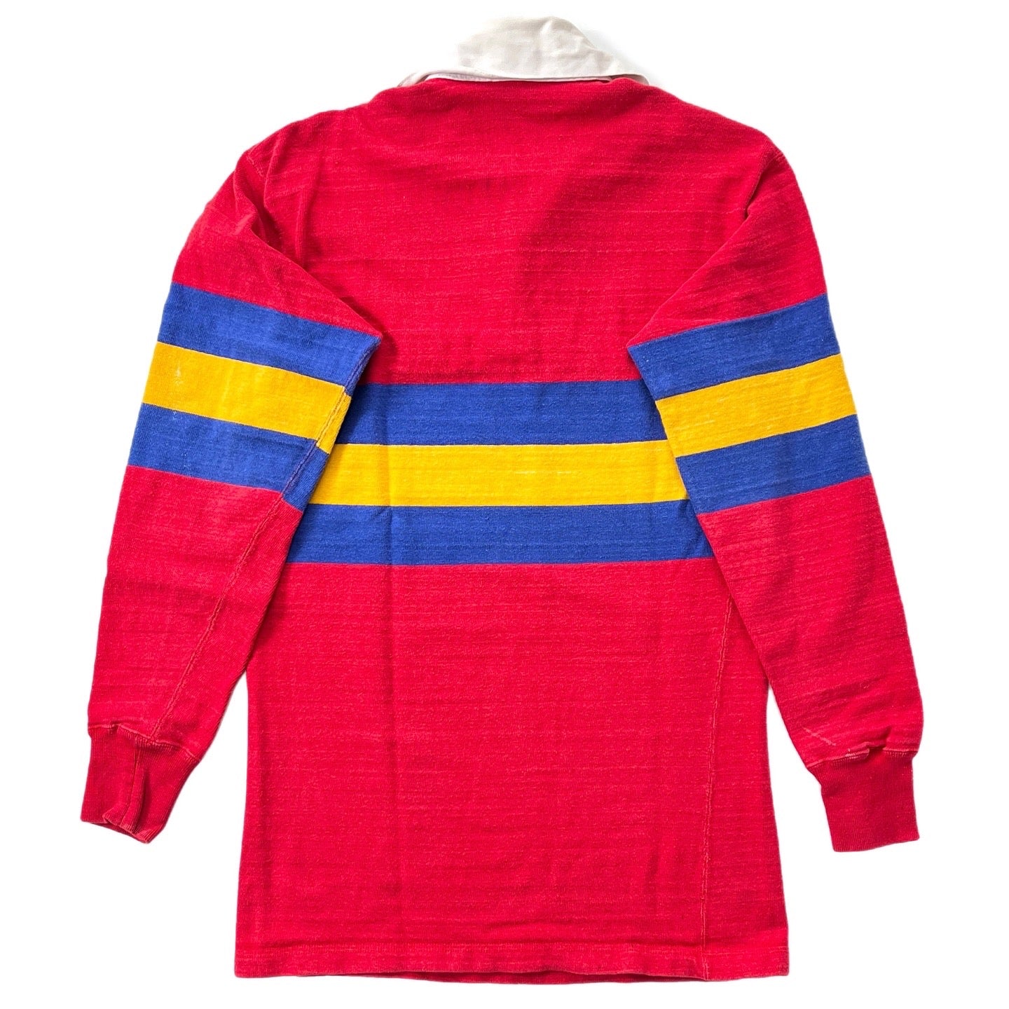 1970s Patagonia First Edition Big Label Rugby Shirt, Red / Blue / Yellow (S)
