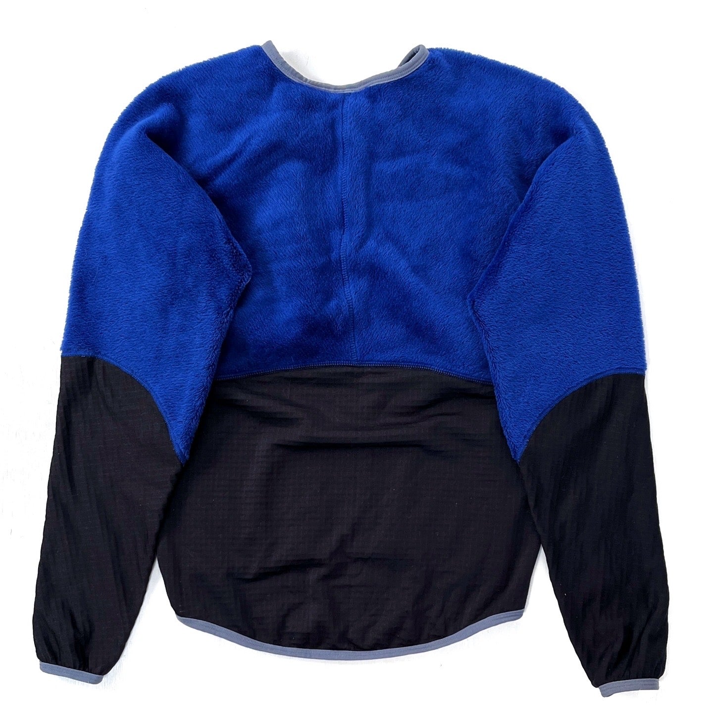 2003 Patagonia Lotus Designs Aquafur Fleece Paddling Pullover, Blue & Black (S)