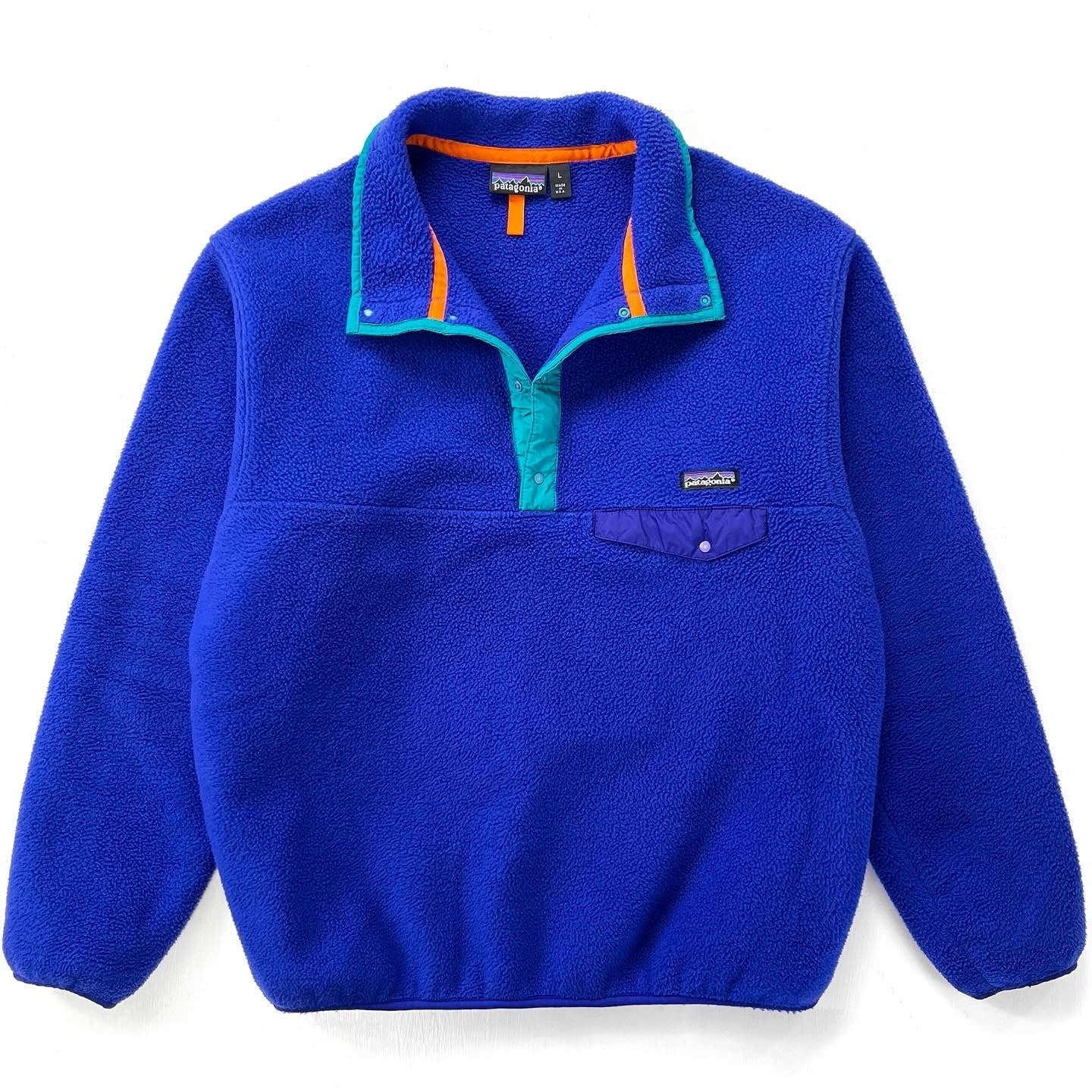 1991 Patagonia Made In The U.S.A. Synchilla Snap-T, Cobalt (L)