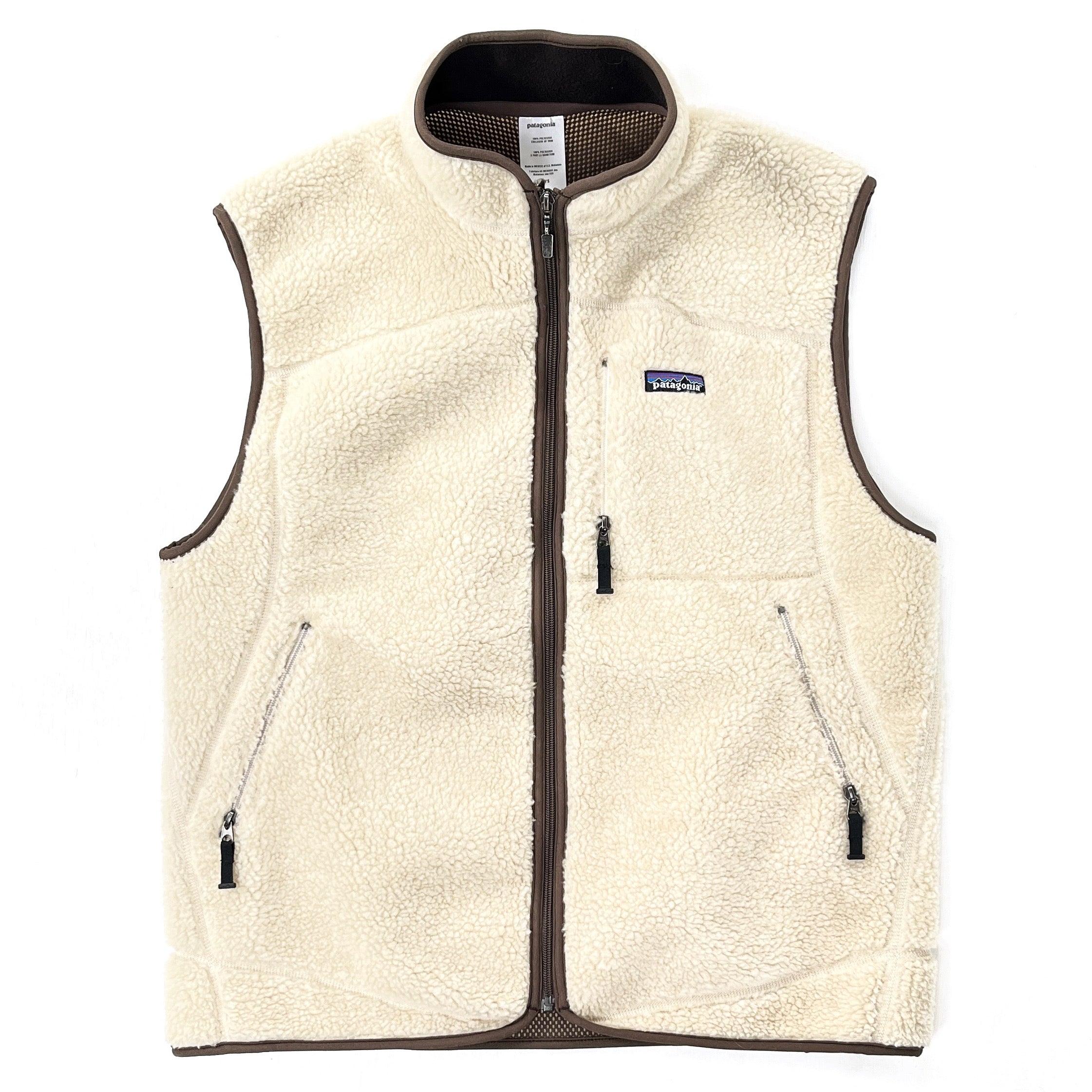 2007 Patagonia Mens “Lost Arrow” Retro Pile Fleece Vest, Natural (XL)