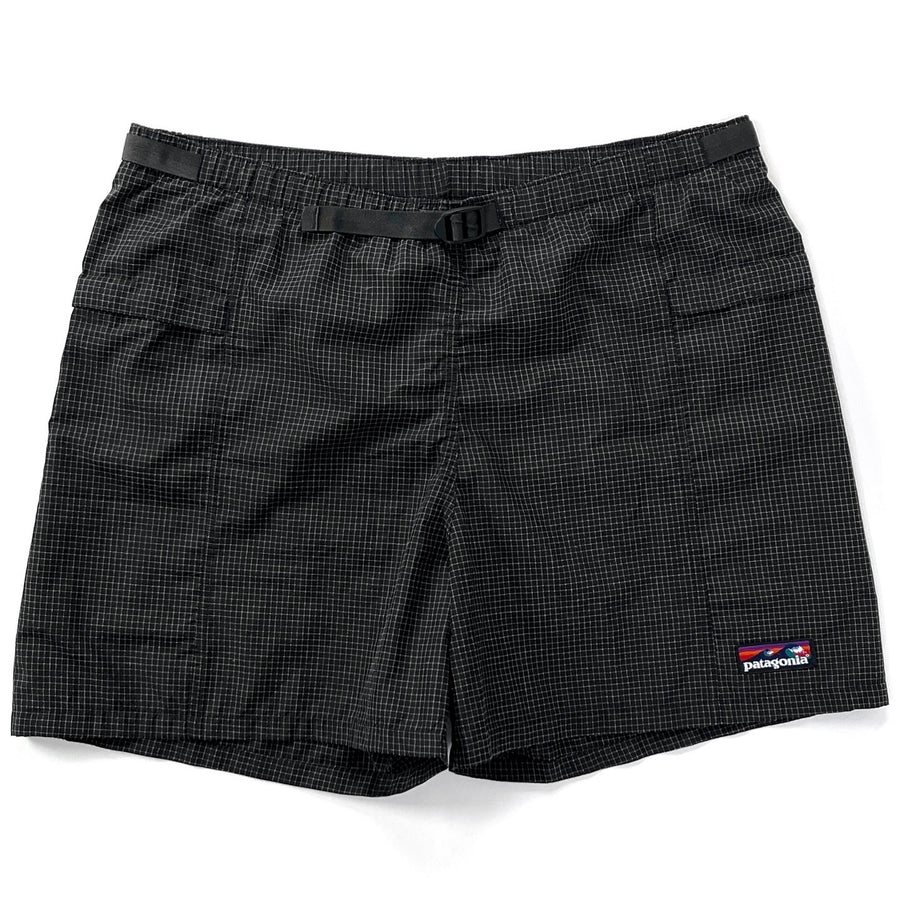 1995 Patagonia 4” Wave Logo Ripstop Nylon River Shorts, Gridstop: Black (L)