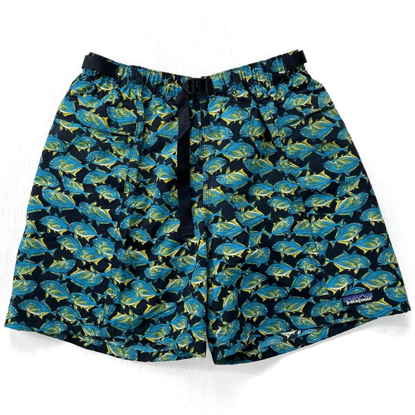 2000 Patagonia Mens 5” Printed Nylon River Shorts, Fish: Black (M)