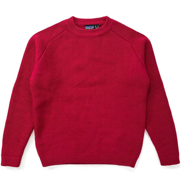 1982 Patagonia Chamonix Heavy Wool Guide Sweater, Red (L)