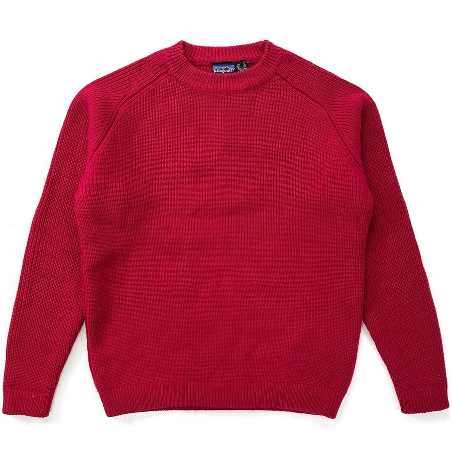 1982 Patagonia Chamonix Heavy Wool Guide Sweater, Red (L)
