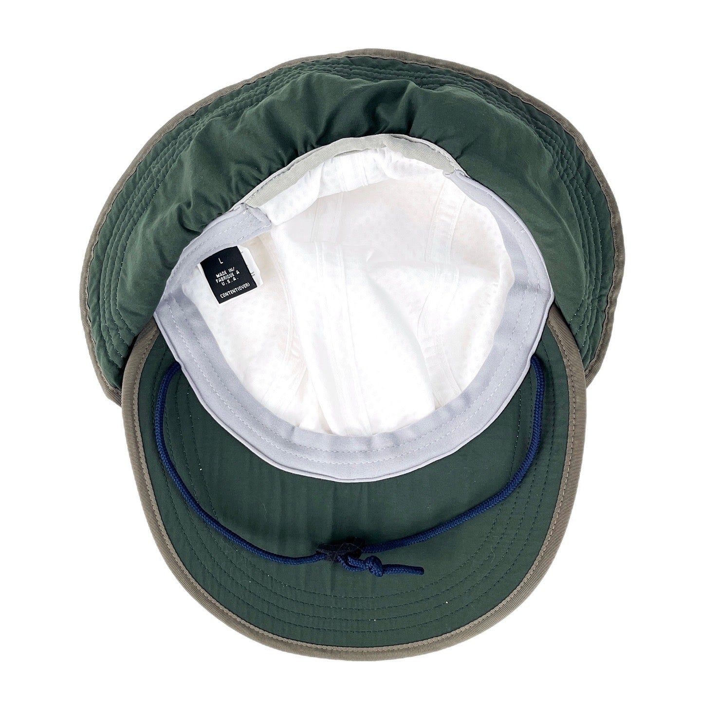2000 Patagonia Made In The U.S.A. Vented Duckbill Sun Cap, White & Light Tan (L)