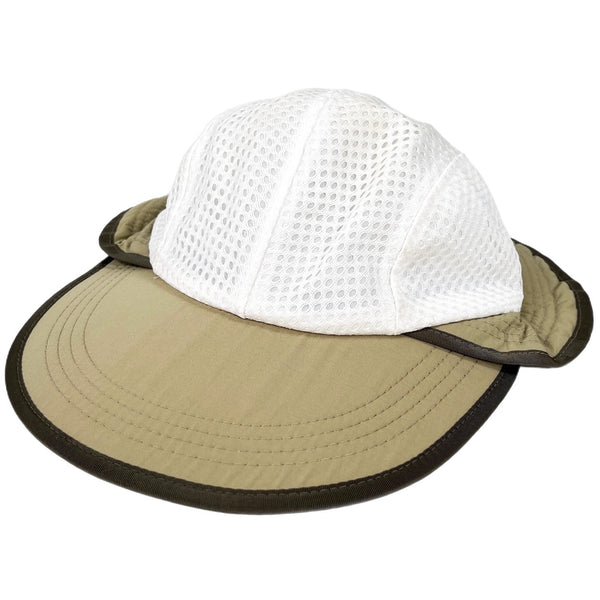 2000 Patagonia Made In The U.S.A. Vented Duckbill Sun Cap, White & Khaki (L)