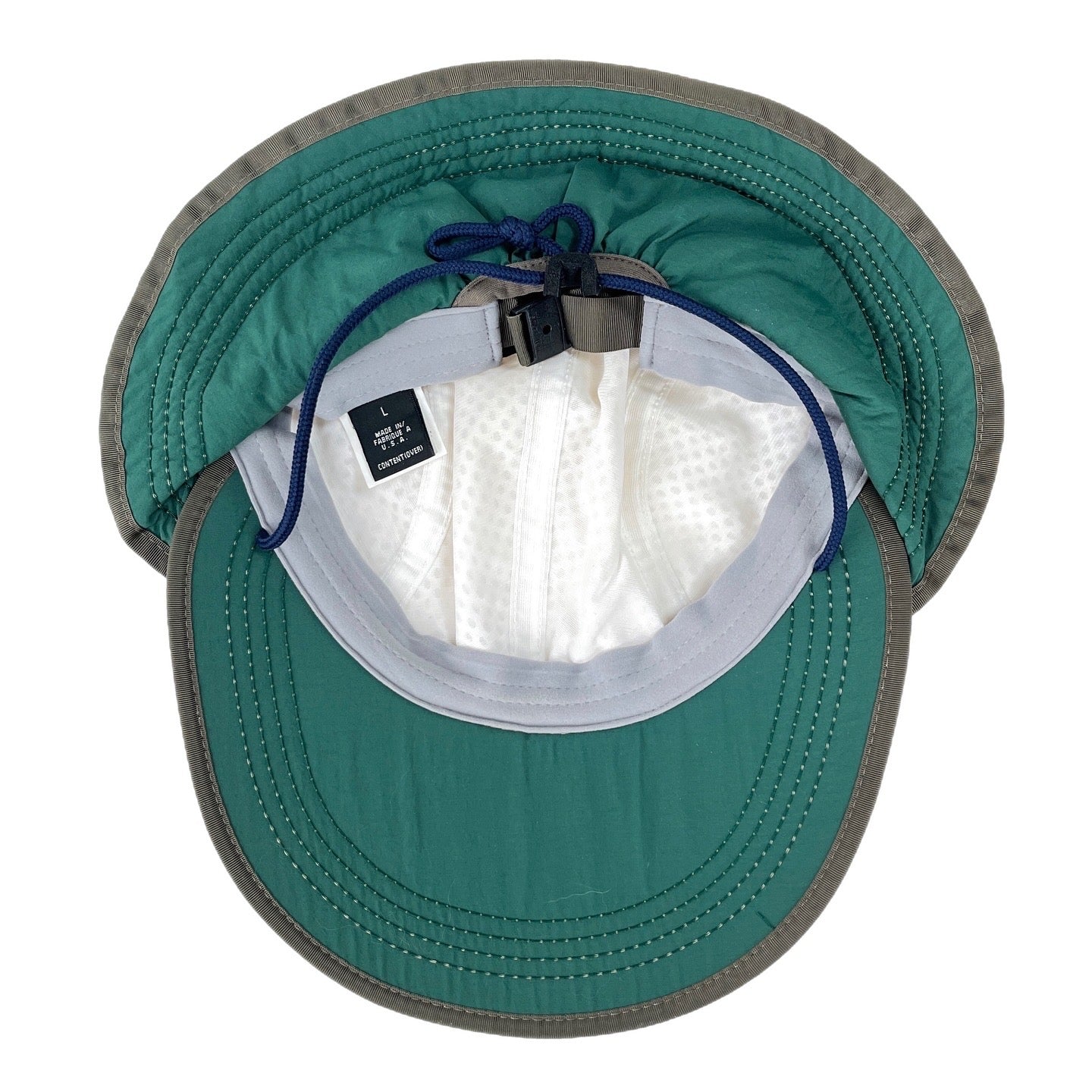 2000 Patagonia Made In The U.S.A. Vented Duckbill Sun Cap, White & Khaki (L)