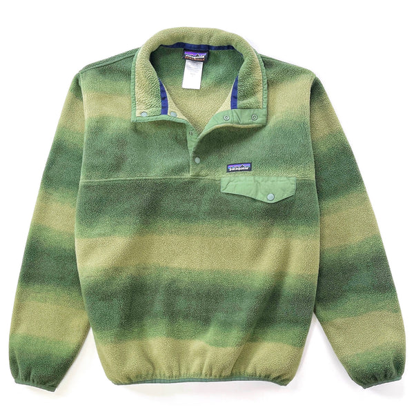 2015 Patagonia Printed Synchilla Snap-T Pullover, Hand Dipped: Camp Green (S)