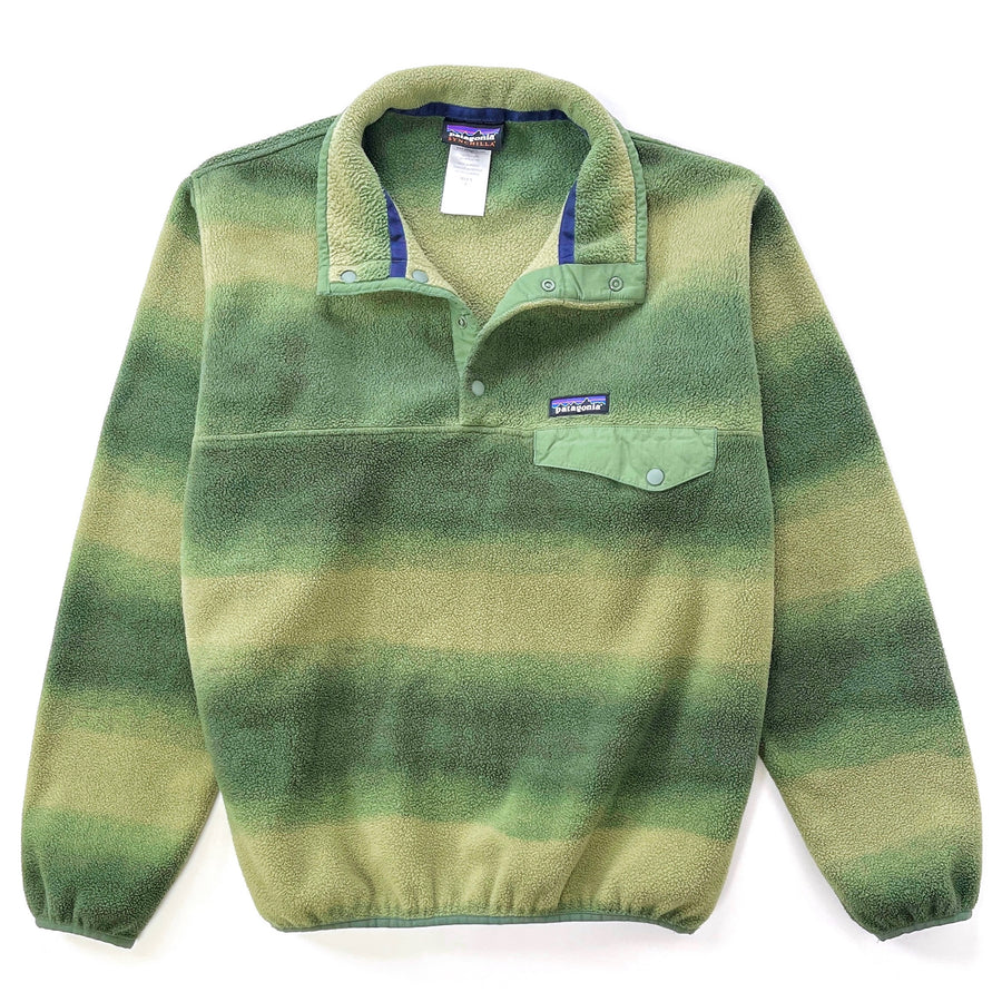 2015 Patagonia Printed Synchilla Snap-T Pullover, Hand Dipped: Camp Green (S)