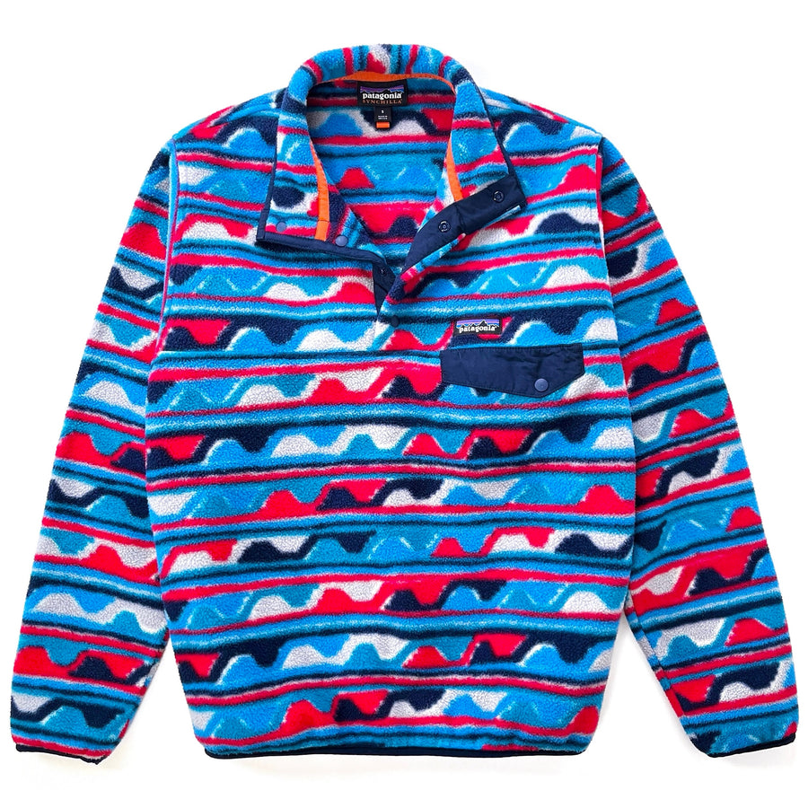 2016 Patagonia Printed Synchilla Snap-T Pullover, Delta: Navy Blue (S)