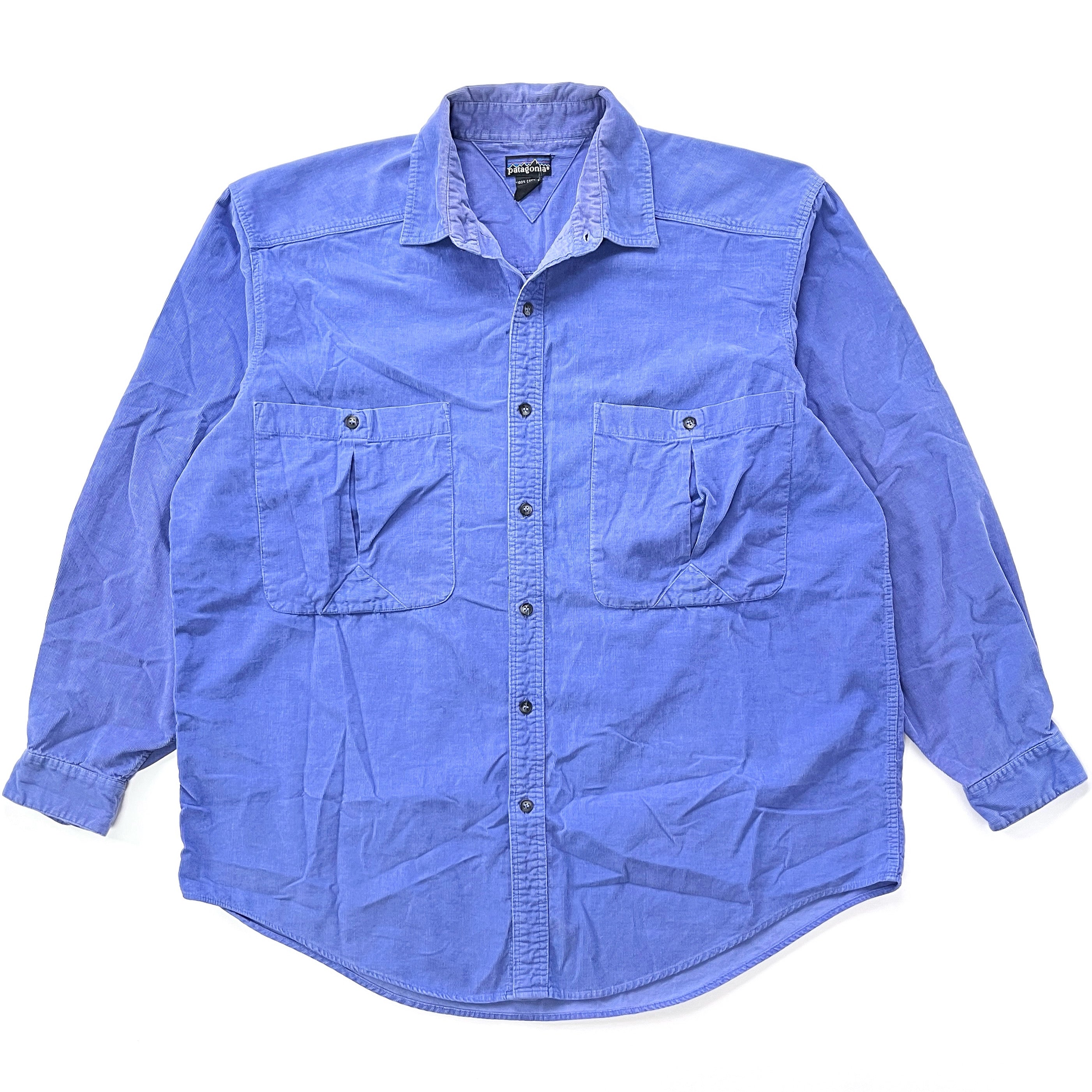 1991 Patagonia Lightweight Cotton Corduroy Shirt, Pale Blue (L/XL)