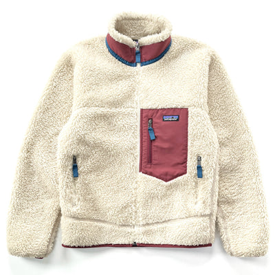2022 Patagonia Classic Retro-X Fleece Jacket, Natural / Sequoia Red (XS)