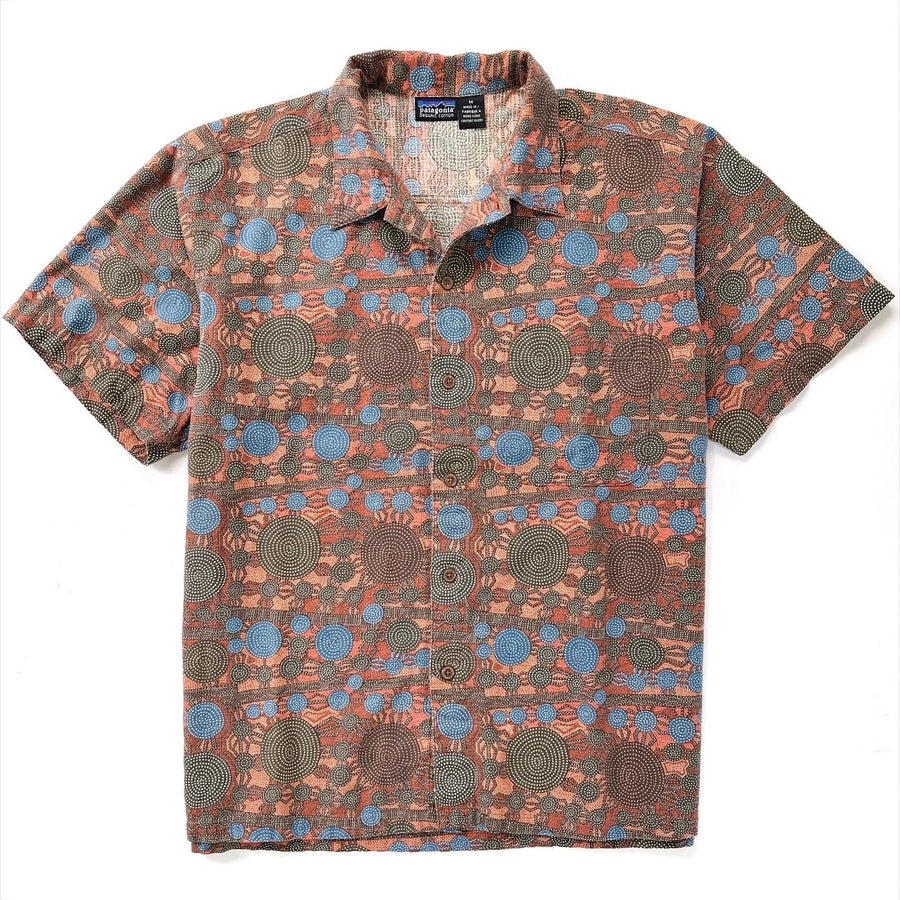 1996 Patagonia Mens A/C Cotton Print Shirt, Dot Art Print (M/L)