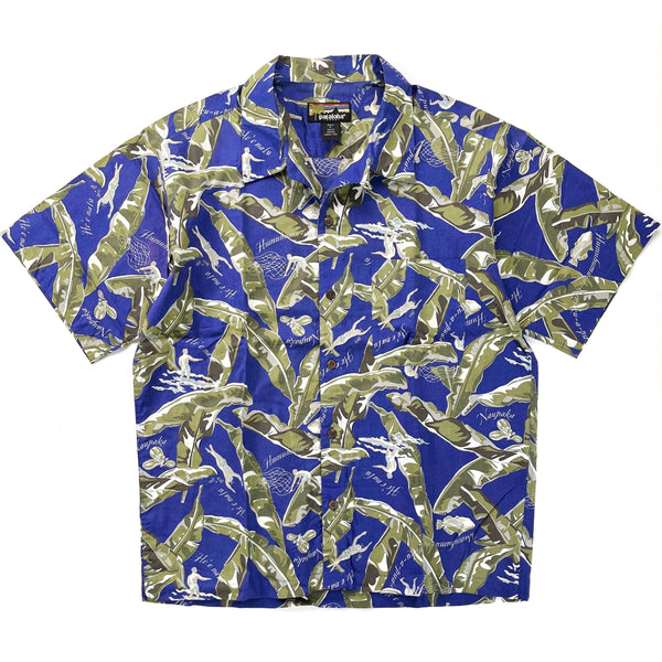 1999 Patagonia Pataloha Print Shirt, Bananarama: Cobalt (M/L)