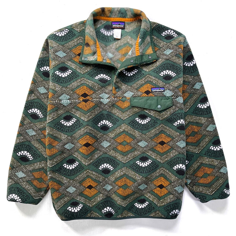 2014 Patagonia Printed Synchilla Snap-T, Slowfoot: Fatigue Green (M)