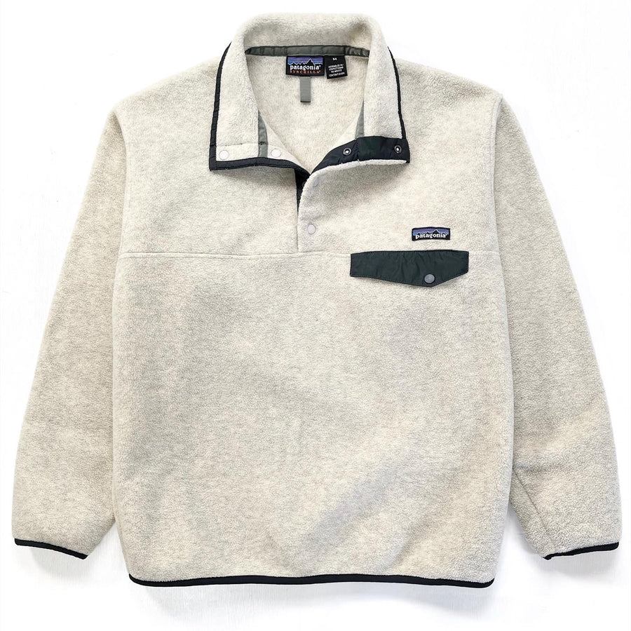 1998 Patagonia Synchilla Snap-T, Oatmeal Heather & Carbon (M)