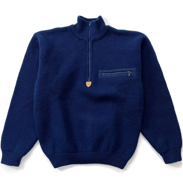 1990 Patagonia Alpiniste Heavy Merino Wool Sweater, Navy (XS/S)