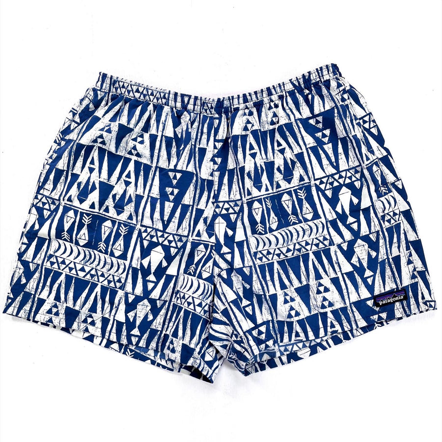 2017 Patagonia Mens 5” Printed Baggies Shorts, Tribal Geo: Blue (L)