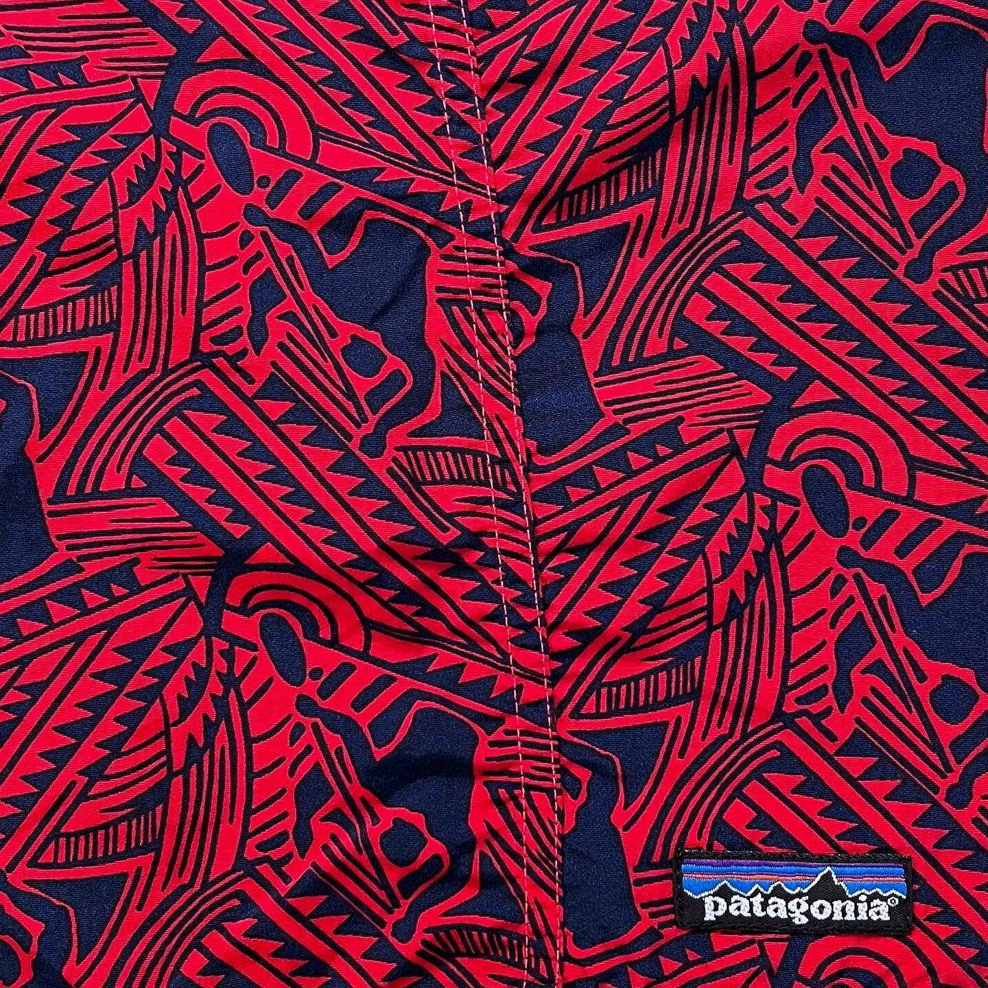 1999 Patagonia Mens 5” River Shorts, Paddlers: Phoenix Red (S)