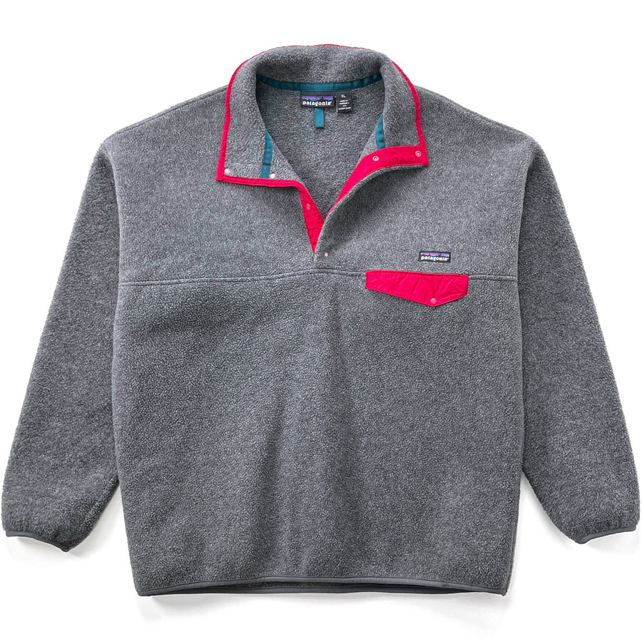 1993 Patagonia Made In The U.S.A. “No Snow” Synchilla Snap-T, Charcoal (XL)