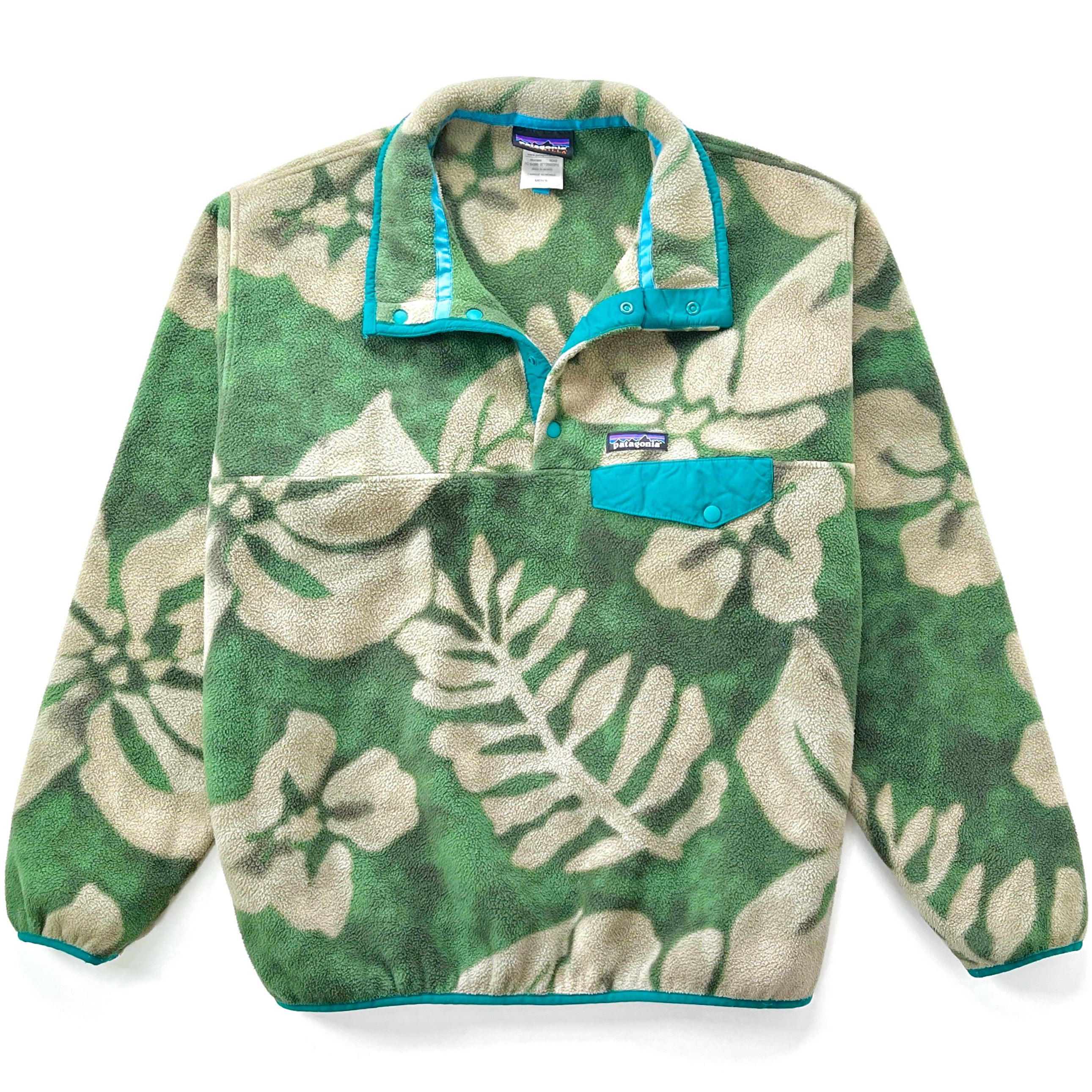 2015 Patagonia Printed Synchilla Snap-T, Spice Garden: Camp Green (L)