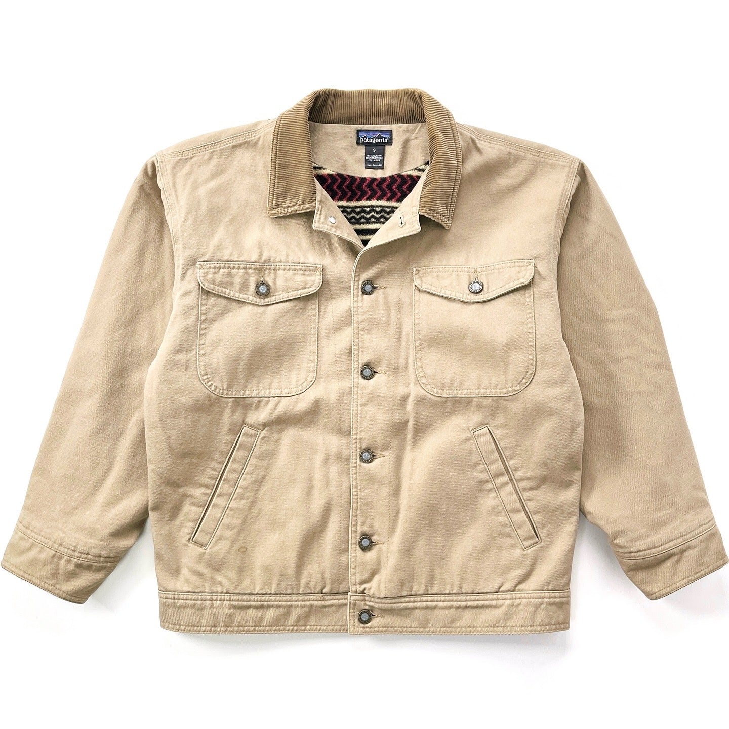 1994 Patagonia Blanket-Lined Canvas Nuevo Range Jacket, Rye & Bullseye (S)