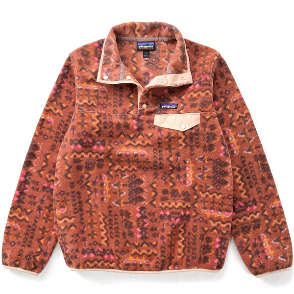 2022 Patagonia Womens Printed Synchilla Snap-T, Sisu Brown (S)