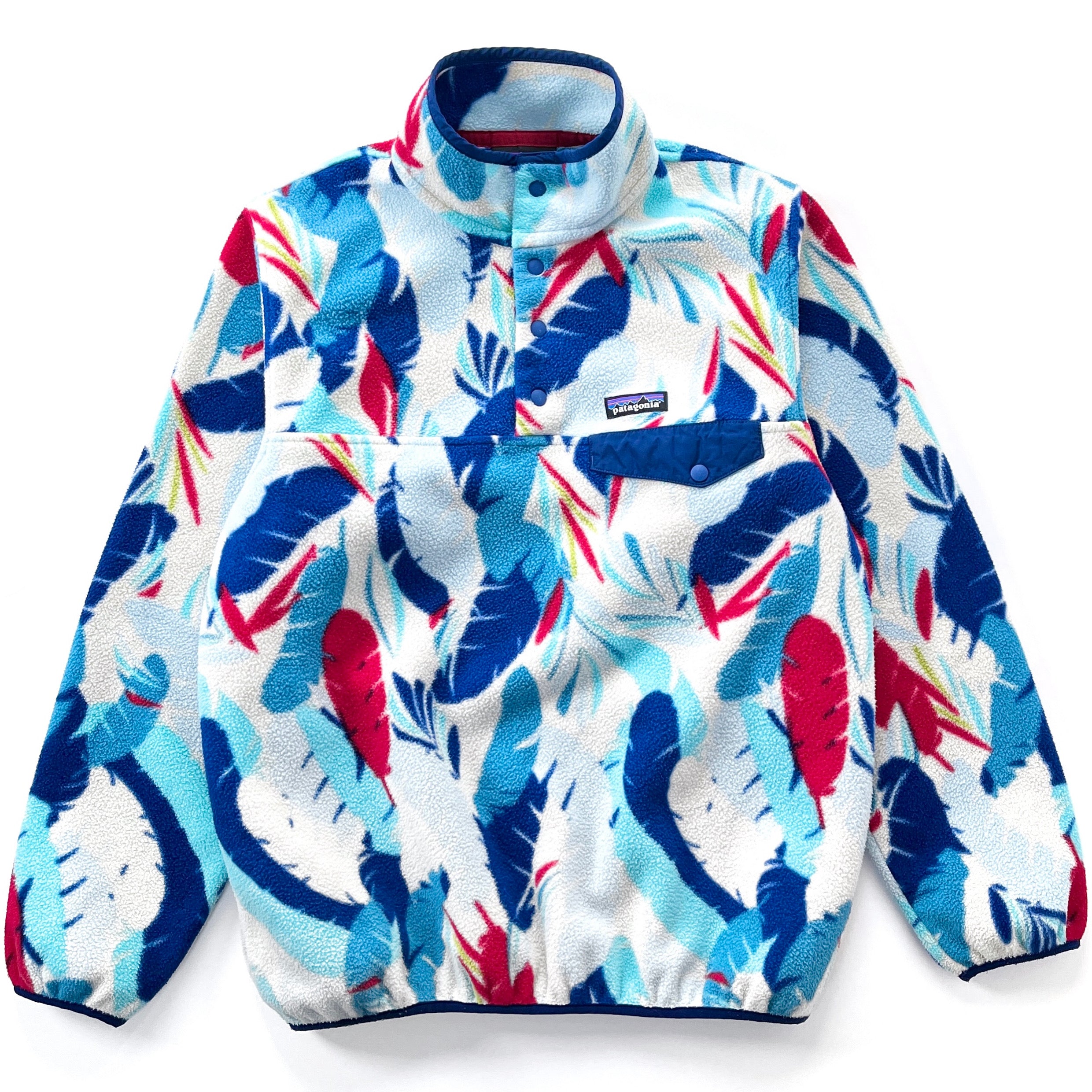 2016 Patagonia Womens Printed Synchilla Snap-T Pullover, Feather Dance (L)