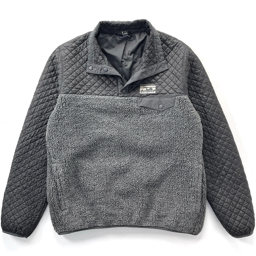 2015 Patagonia Womens Mixed Snap-T Pullover, Forge Grey & Black (L)