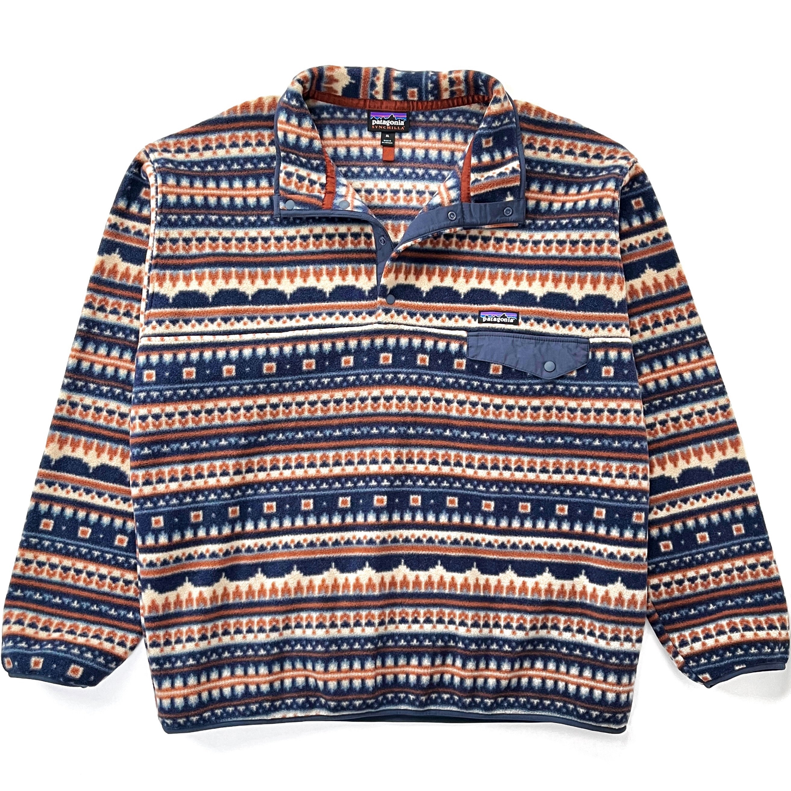 2021 Patagonia Printed Synchilla Snap-T, Cottage Isle: Khaki (XXL)