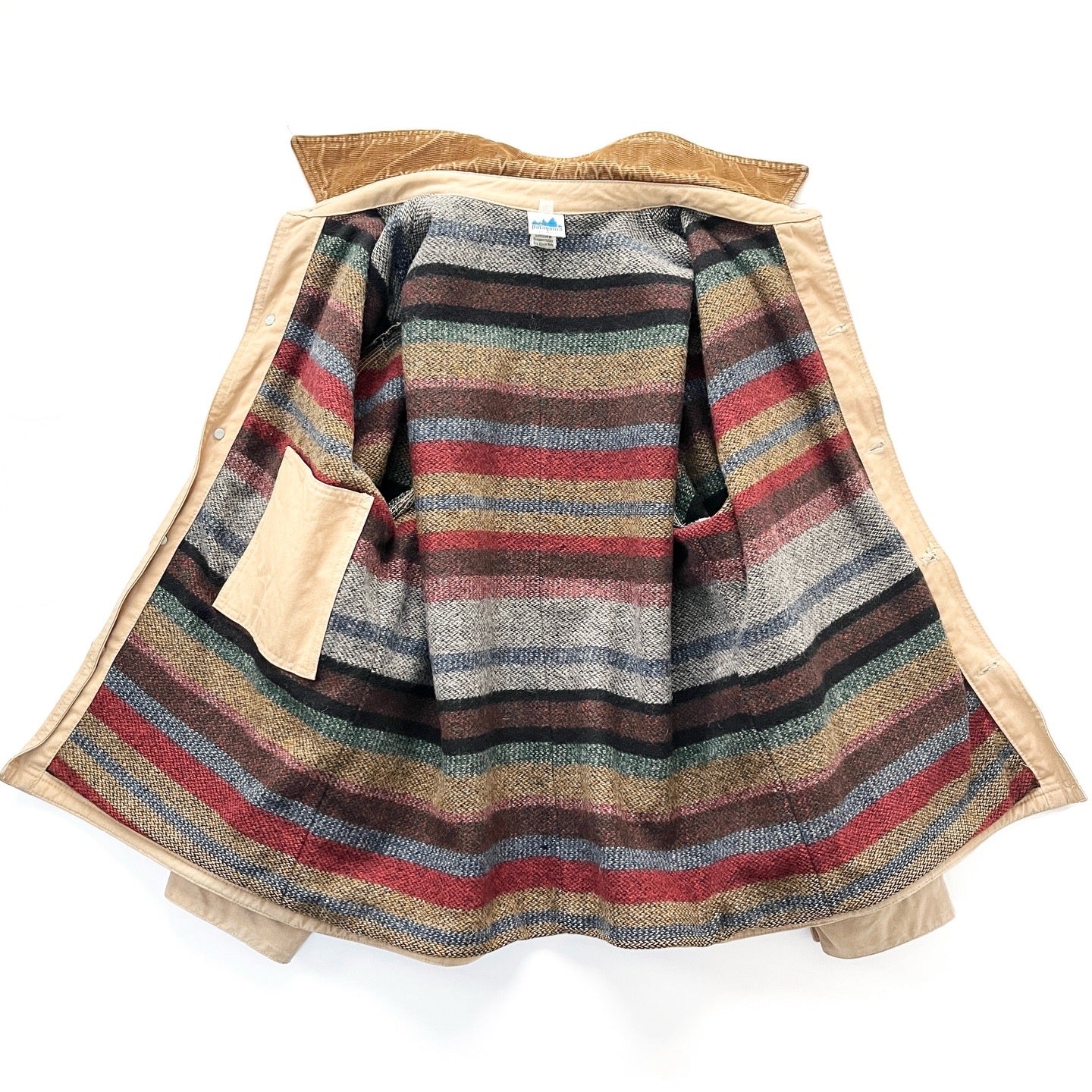 1970s Patagonia “Blue Label” Blanket-Lined Cotton Canvas Chore Coat, Tan (M/L)